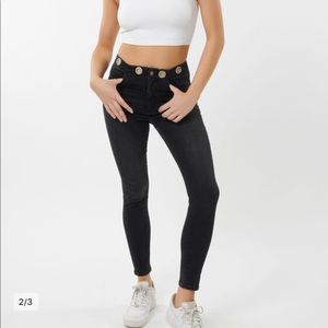 Size 26 high rise, washed black jeggings from Garage